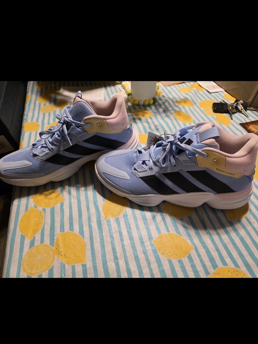 adidas Women's Light Blue, Black & Pink Casual Sneakers